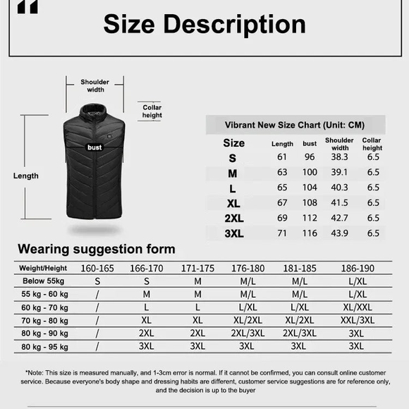 🆕️Unisex Black Heated Vest with USB - DSST - Picture 7 of 7